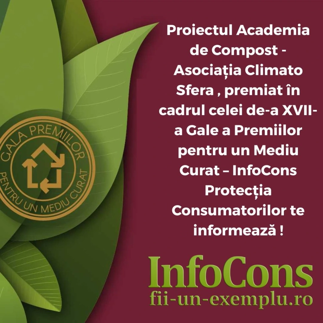 Fii Un Exemplu - Proiectul Arieș EcoLab - Asociația The Da Vinci System , premiat în cadrul celei de-a XVII-a Gale a Premiilor pentru un Mediu Curat – InfoCons Protecția Consumatorilor te informează !