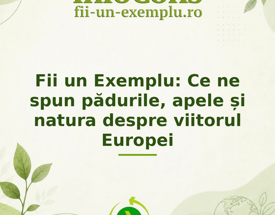 Fii un Exemplu : Ce ne spun pădurile, apele și natura despre viitorul Europei
