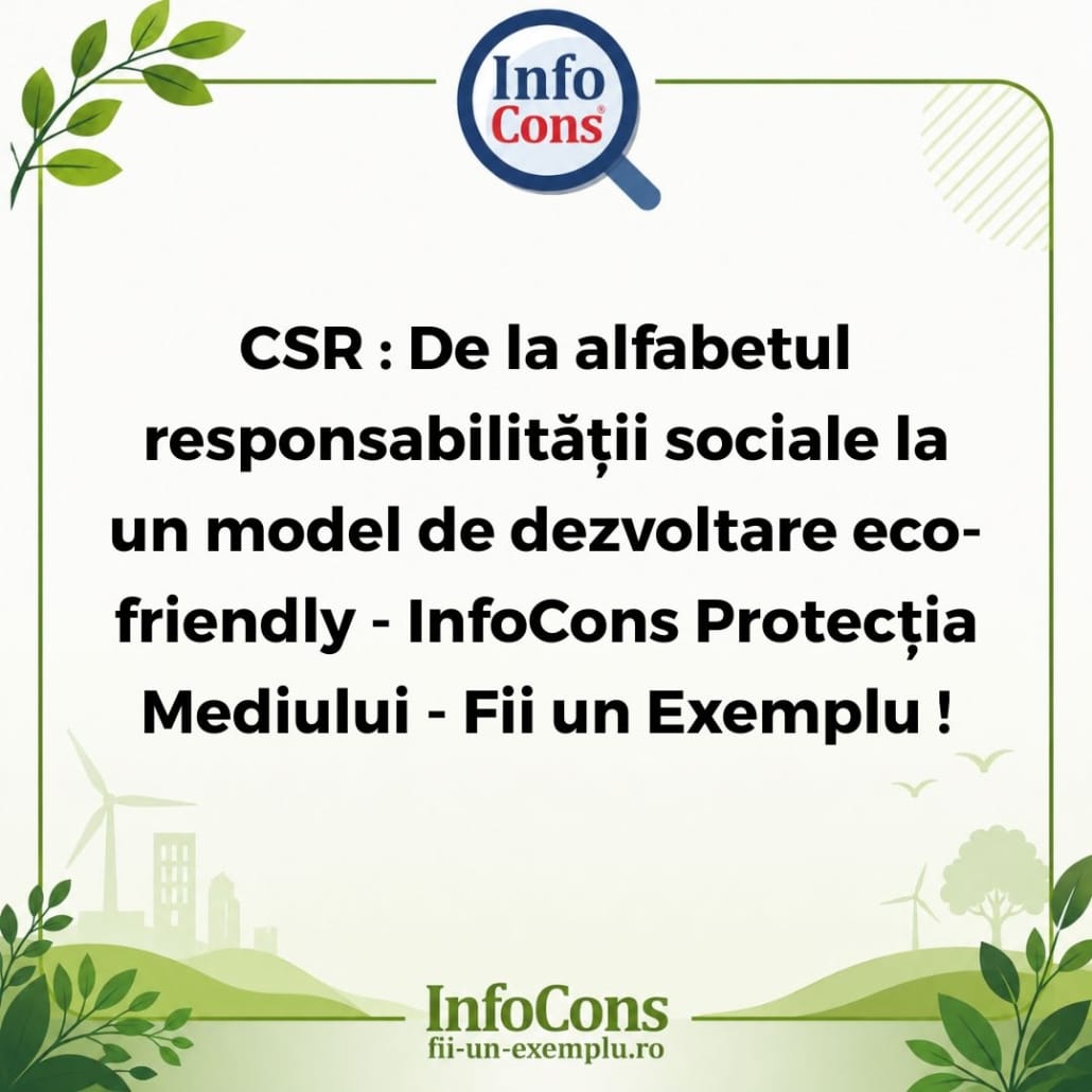 InfoCons Protecția Mediului - Fii un Exemplu : CSR - De la alfabetul responsabilității sociale la un model de dezvoltare eco-friendly