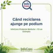 Când reciclarea ajunge pe podium – InfoCons Protecția Mediului – Fii un Exemplu – Adriana Calcan