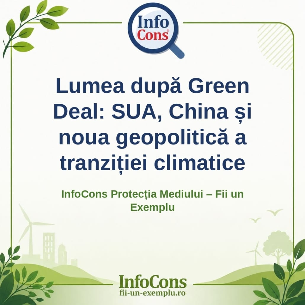 Lumea după Green Deal : SUA, China și noua geopolitică a tranziției climatice – InfoCons Protecția Mediului – Fii un Exemplu – Adriana Calcan